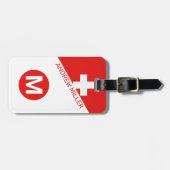 Zwitserse vlag Gepersonaliseerde moderne reisbagag Bagagelabel (Voorkant horizontaal)