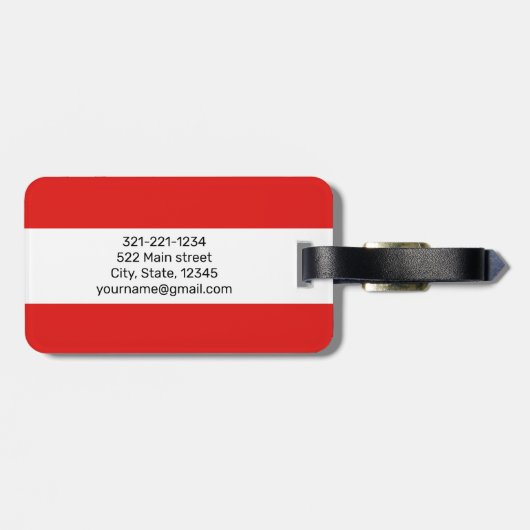 Zwitserse vlag Gepersonaliseerde moderne reisbagag Bagagelabel (Achterkant horizontaal)