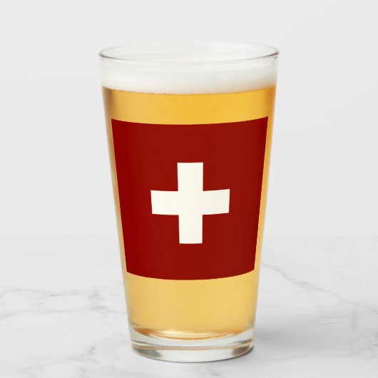 Zwitserse vlag        glas (Voorkant gevuld)