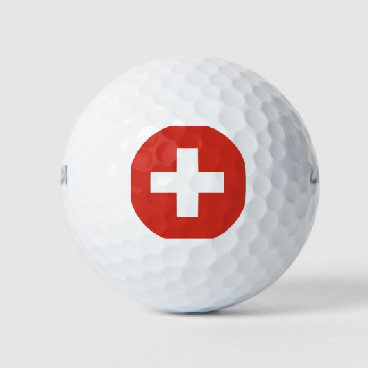 Zwitserse vlag golfballen (Voorkant)