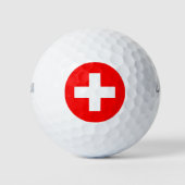 Zwitserse vlag golfballen (Voorkant)