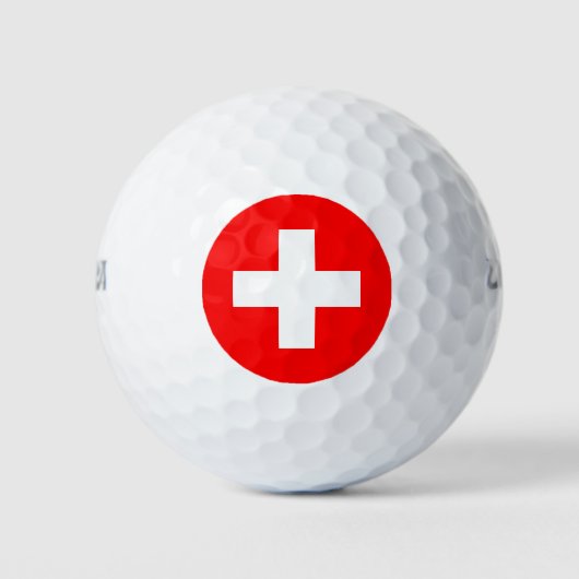 Zwitserse vlag golfballen (Voorkant)