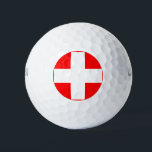 zwitserse vlag golfballen<br><div class="desc">De vlag van Zwitserland (Duits: Schweizerfahne; Frans: drapeau de la Suisse; Italiaans: bandiera svizzera; Romansh: bandiera de la Svizra) toont een wit kruis in het midden van een vierkant rood veld. Het witte kruis staat bekend als het Zwitserse kruis.</div>