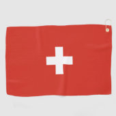 Zwitserse vlag golfhanddoek (Horizontaal)