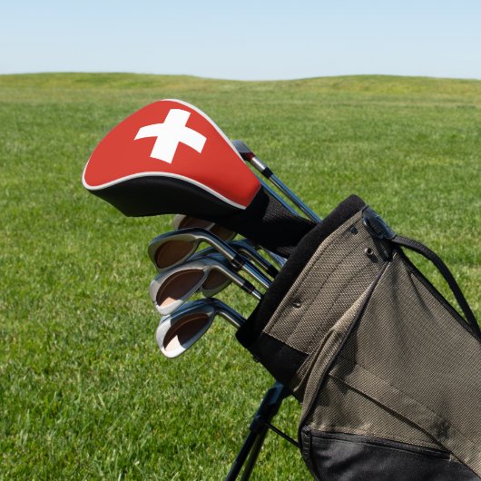 Zwitserse vlag golfheadcover (Insitu)