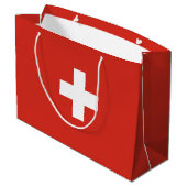 Zwitserse vlag groot cadeauzakje (Achterkant Gekanteld)