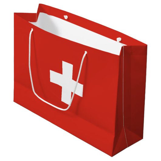 Zwitserse vlag groot cadeauzakje (Voorkant Gekanteld)