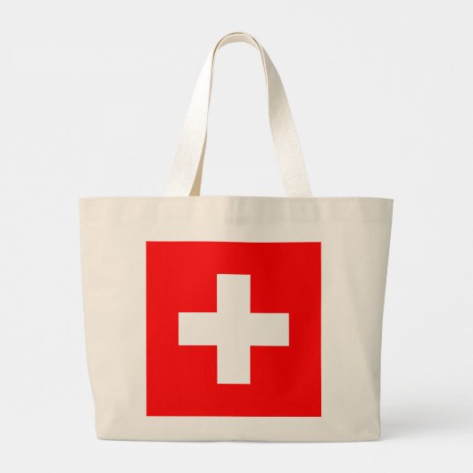 Zwitserse vlag grote tote bag (Achterkant)