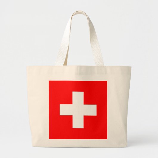 Zwitserse vlag grote tote bag (Voorkant)