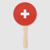 Zwitserse vlag handwaaier (Voorkant)