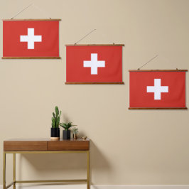 Zwitserse vlag hangend wandkleed