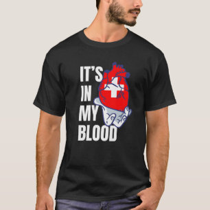 Zwitserse vlag Hart Bloed Veins Hand Zwitserland T-shirt