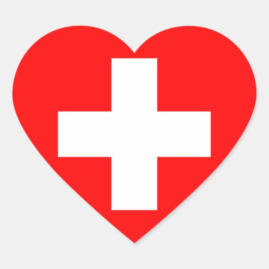 zwitserse vlag hart sticker (Voorkant)