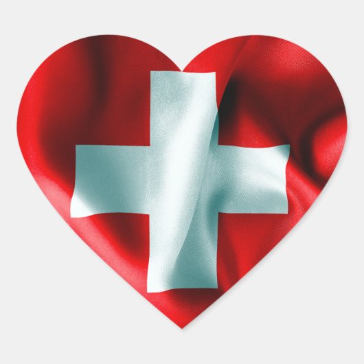Zwitserse vlag hart sticker (Voorkant)