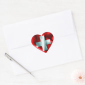 Zwitserse vlag hart sticker (Envelop)