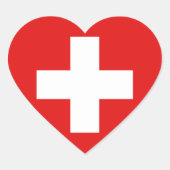 Zwitserse vlag - hartstiker hart sticker (Voorkant)