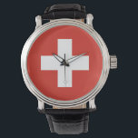 Zwitserse vlag horloge<br><div class="desc">Zoek "wowsmiley" voor meer producten zoals deze.</div>
