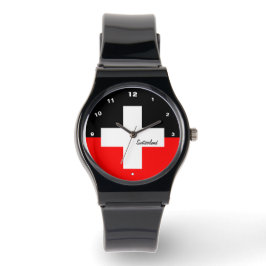 Zwitserse vlag horloge, cross, Zwitserland / sport Horloge