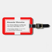 Zwitserse vlag I Love Zwitserland Red and White Bagagelabel (Voorkant horizontaal)