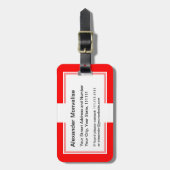 Zwitserse vlag I Love Zwitserland Red and White Bagagelabel (Voorkant verticaal)