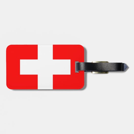 Zwitserse vlag I Love Zwitserland Red and White Bagagelabel (Achterkant horizontaal)