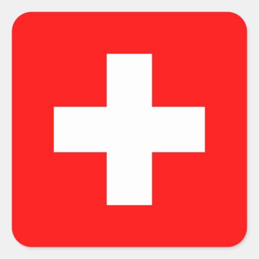 Zwitserse vlag I Love Zwitserland Red and White Vierkante Sticker (Voorkant)
