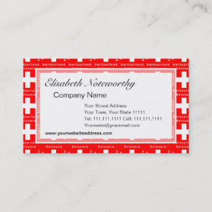 Zwitserse vlag I Love Zwitserland Red and White Visitekaartje