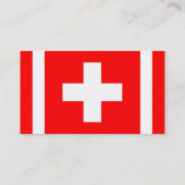 Zwitserse vlag I Love Zwitserland Red and White Visitekaartje (Achterkant)