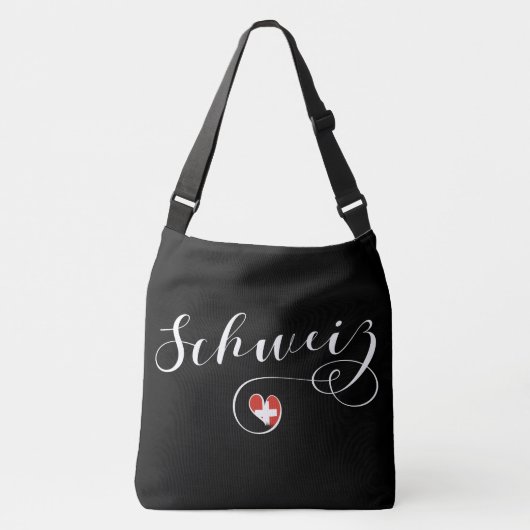 Zwitserse vlag in een hart, Schweiz, Zwitserland Crossbody Tas (Voorkant)