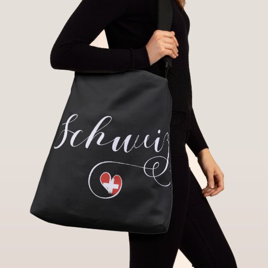 Zwitserse vlag in een hart, Schweiz, Zwitserland Crossbody Tas (Dichtbij)