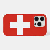 Zwitserse vlag iPhone hoesje (Achterkant horizontaal)
