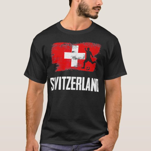 Zwitserse vlag Jersey Zwitsers voetbalteam Zwitser T-shirt (Voorkant)