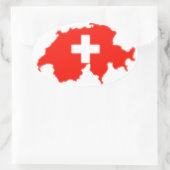 Zwitserse vlag kaart ovale sticker (Tas)