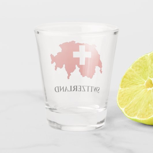 Zwitserse vlag - Kaart Shot Glas (Achterkant)