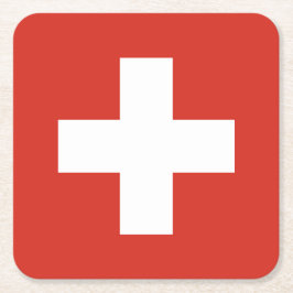 Zwitserse vlag kartonnen onderzetters