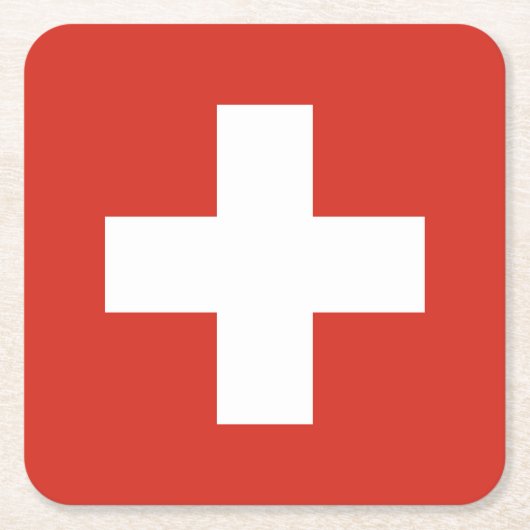 Zwitserse vlag kartonnen onderzetters (Voorkant)