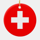 Zwitserse vlag keramisch ornament (Achterkant)