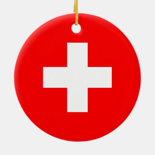 Zwitserse vlag keramisch ornament (Achterkant)