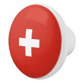 Zwitserse vlag keramische knop (Rechts)