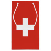 Zwitserse vlag klein cadeauzakje (Achterkant)