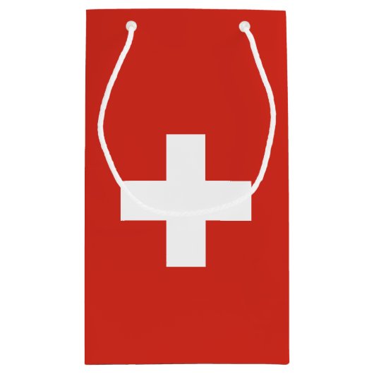 Zwitserse vlag klein cadeauzakje (Achterkant)