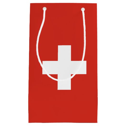 Zwitserse vlag klein cadeauzakje (Voorkant)