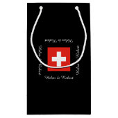 Zwitserse vlag klein cadeauzakje (Achterkant)