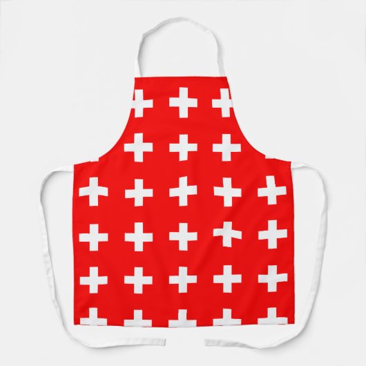 Zwitserse vlag — Kleuren van de Zwitserse Fondue P Schort (Voorkant)