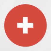 Zwitserse vlag labels (Design 2)