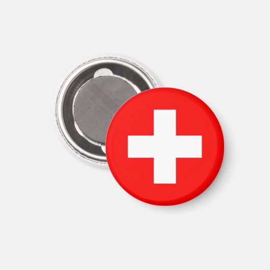 Zwitserse vlag magneet (Voorkant / Achterkant)