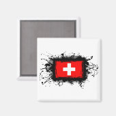Zwitserse vlag magneet (Voorkant / Achterkant)