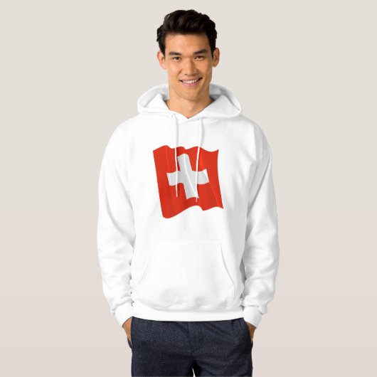 Zwitserse vlag Mannen hoodie (Voorkant volledig)