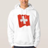 Zwitserse vlag Mannen hoodie (Voorkant)