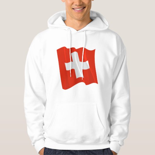 Zwitserse vlag Mannen hoodie (Voorkant)